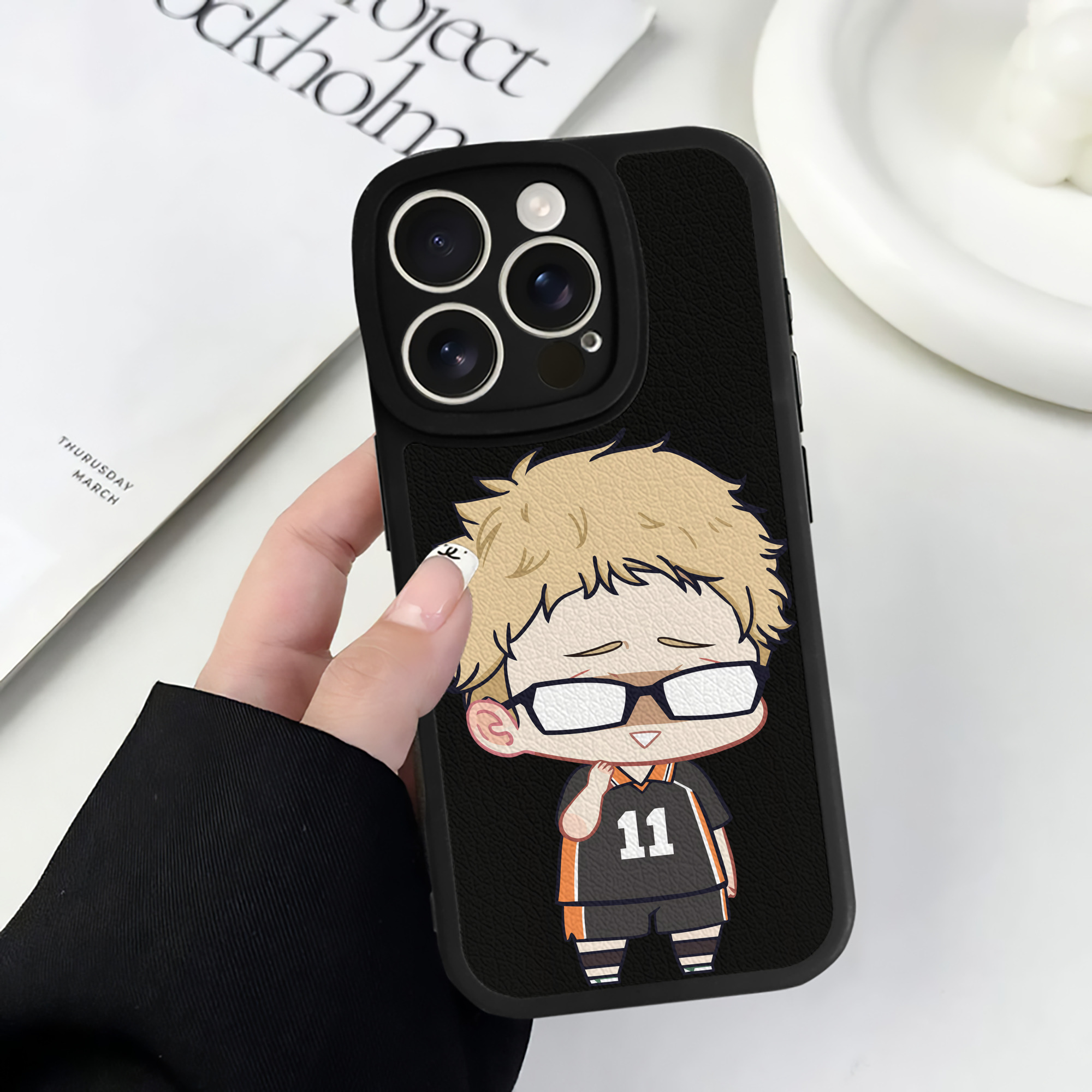 （画像用） ハイキュー!! Haikyu!! 【iPhone 16シリーズ対応】シリコンスマホケース（レザー調） 材質：シリコン